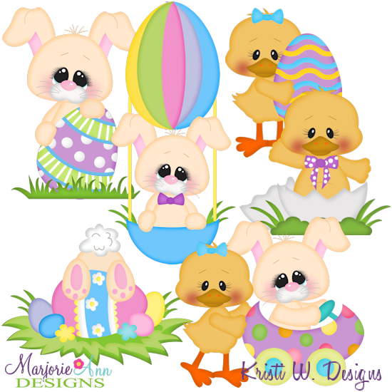 Benny & Daffodil Easter SVG Cutting Files + Clipart - Click Image to Close